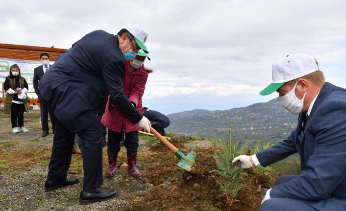 Minik eller fidanları toprakla buluşturdu