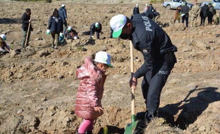 Şehitler diyarı Sarıkamış’ta ‘Geleceğe Nefes’ için 11 bin fidan toprakla buluştu