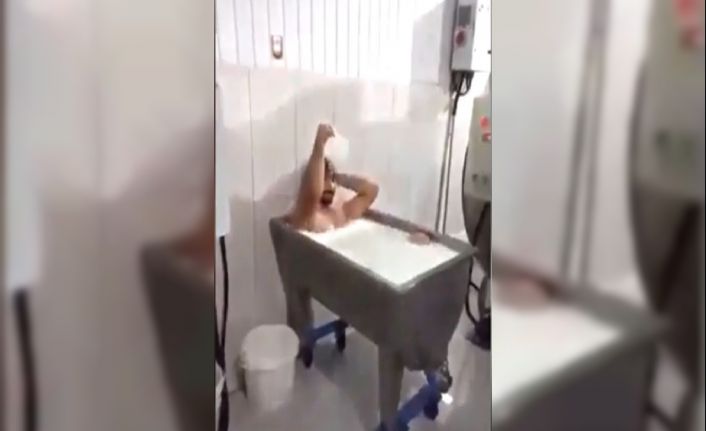 Süt kazanında banyo keyfi yapanlar tutuklandı