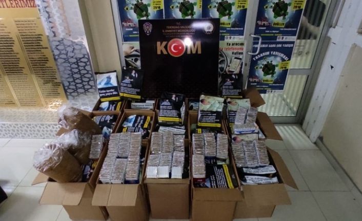 Tekirdağ’da 170 kilo tütün ve 8 bin 120 dolu makaron ele geçirildi