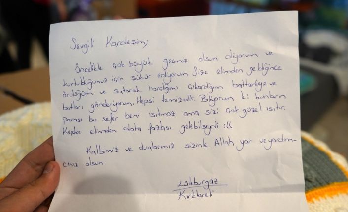 Yardım kolisinden çıkan not ağlattı: “Bunların parası bu sefer beni ısıtmaz ama sizi çok güzel ısıtır”