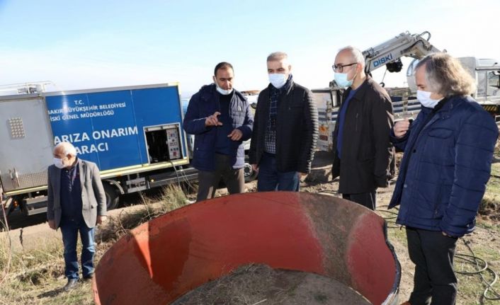 Diyarbakır’a su ileten çelik boru yırtıldı, DİSKİ’nin zamanında müdahalesiyle kentte su sorunu yaşanmadı