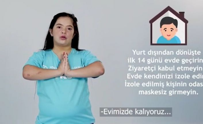 Down sendromlu 14  çocuk, korona virüsle mücadeleye karşı 14 kuralı anlattı