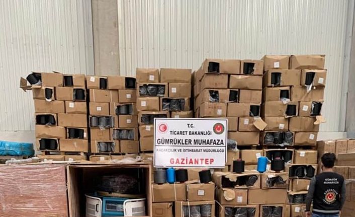 Gaziantep’te 315 bin TL değerinde gümrük kaçağı iplik ve makine ele geçirildi