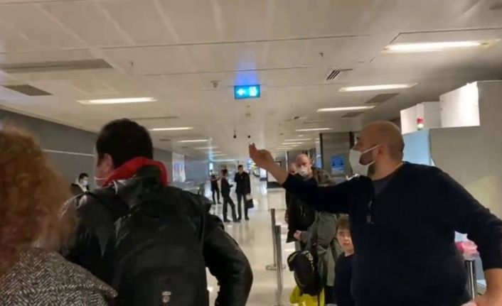 (Özel)Sabiha Gökçen Havalimanı’nda yolcular ile görevliler arasında korona testi pahalı tartışması