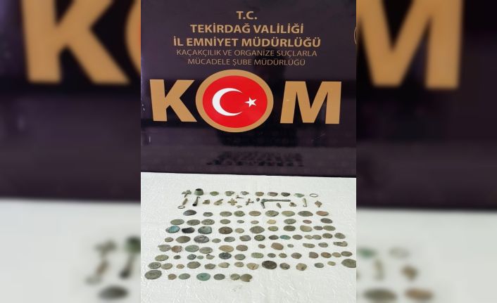 Tekirdağ’da Roma ve Bizans dönemlerine ait 117 adet parça ele geçirildi