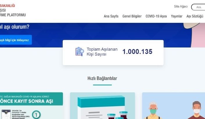 Covid-19 ile mücadele kapsamında başlatılan aşılama programında Türkiye genelinde aşı olan kişi sayısı 1 milyonu geçti.