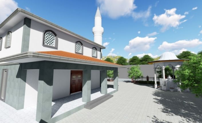 Depremde hasar gören ve sonrasında yıkılan cami yeniden yapılıyor