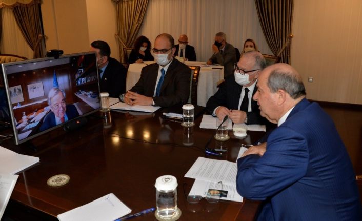 KKTC Cumhurbaşkanı Tatar, BM Genel Sekreteri Guterres ile telekonferans görüşmesi yaptı
