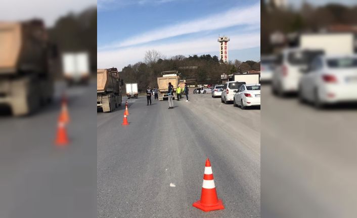 Arnavutköy’de hafriyat kamyonlarına denetim