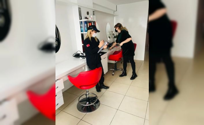 Kuaför ve güzellik merkezlerinde korona virüs denetimi