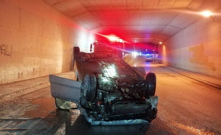 Takla atan araçtan yara almadan çıktılar, 3 bin 150’şer TL kısıtlama cezası yediler