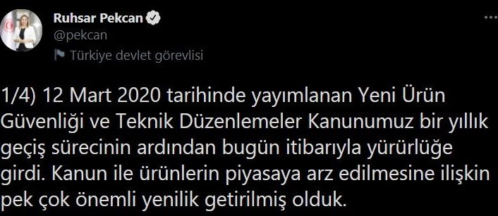 Bakan Pekcan: “Ürünlerin piyasaya arz edilmesine ilişkin pek çok önemli yenilik getirilmiş olduk”