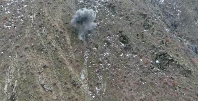 Bitlis’te ele geçirilen havan mühimmatı imha edildi