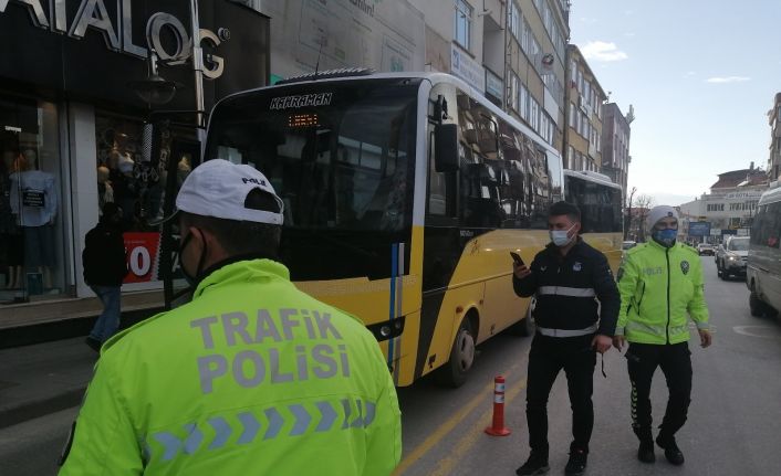 Kırmızı kategorideki Aksaray’da halk otobüsleri denetlendi