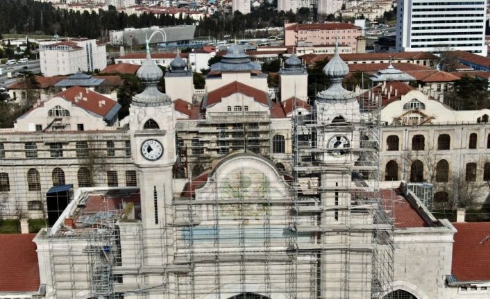 (Özel) Mekteb-i Tıbbiye-i Şahane’deki restorasyon çalışmaları havadan görüntülendi