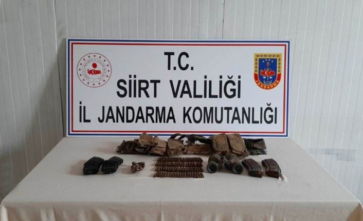 Siirt’te PKK’lı teröristlere ait mühimmat ve yaşam malzemesi ele geçirildi