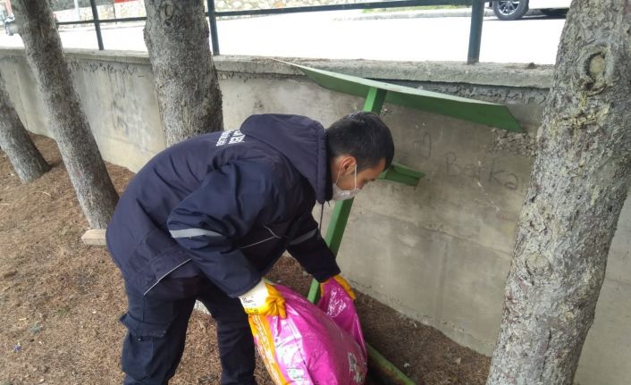 Sokak hayvanları için kentteki yem noktalarına mama bırakıldı