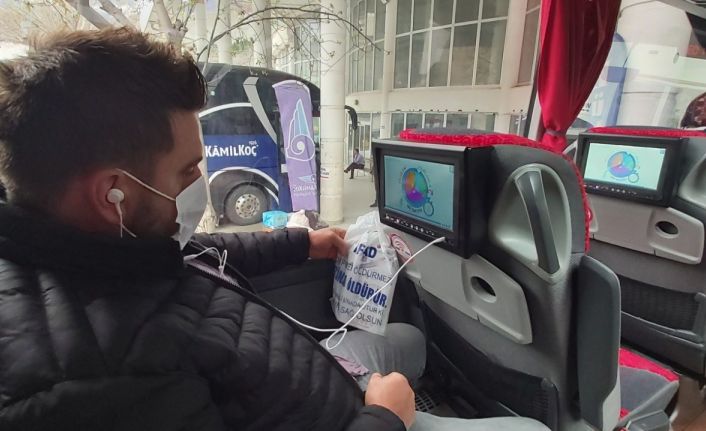 AFAD’tan otobüsle seyahat eden yolculara videolu afet farkındalık eğitimi