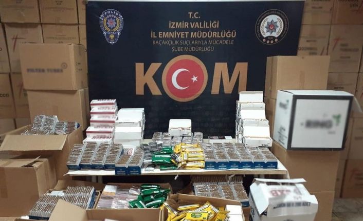 İzmir’de piyasa değeri 6 milyon lira olan kaçak ürün ele geçirildi