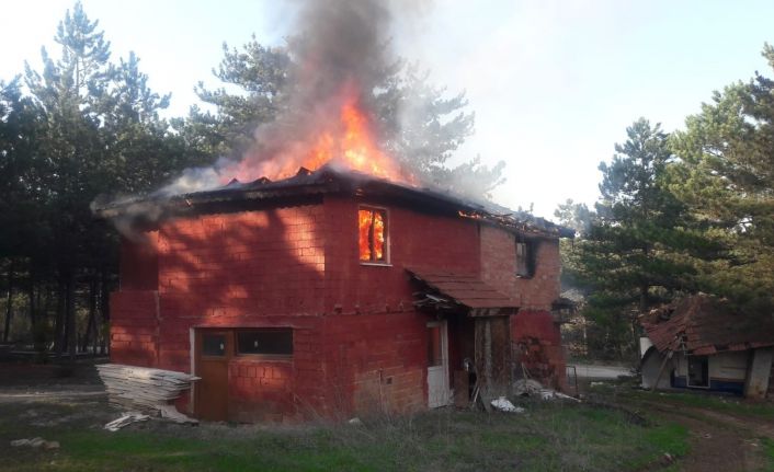 Mesire alanı içindeki 2 katlı evde yangın