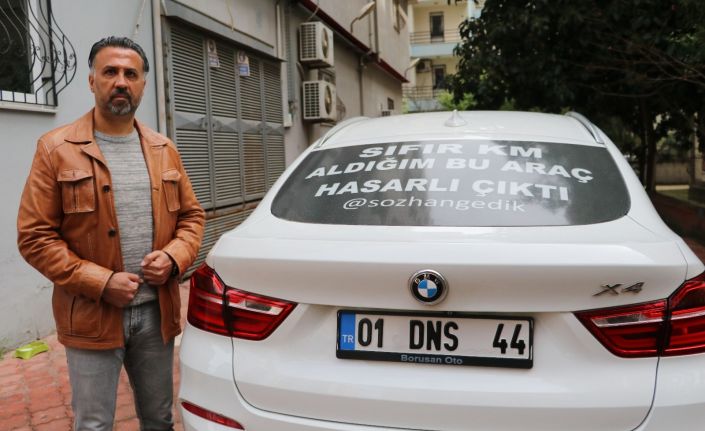 Sıfır kilometre lüks cipe astığı "Hasarlı çıktı" yazısıyla Türkiye’yi dolaşıyor