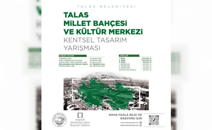 Talas Millet Bahçesi Ve Kültür Merkezi için proje yarışması açıldı