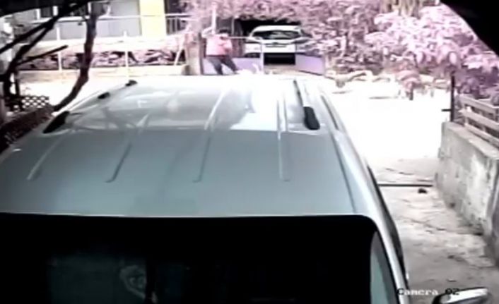 Taş attığı kazlar tarafından kovalanınca yere düşüp sürüklendi