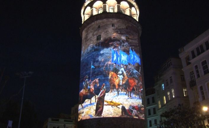 19 Mayıs Atatürk’ü Anma, Gençlik ve Spor Bayramı, Galata Kulesi’ne yansıtılan slayt ile kutlandı