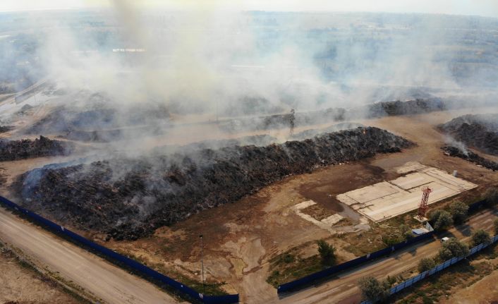 Biyokütle enerji santralinde çıkan yangın kontrol altına alındı, soğutma çalışmaları sürüyor