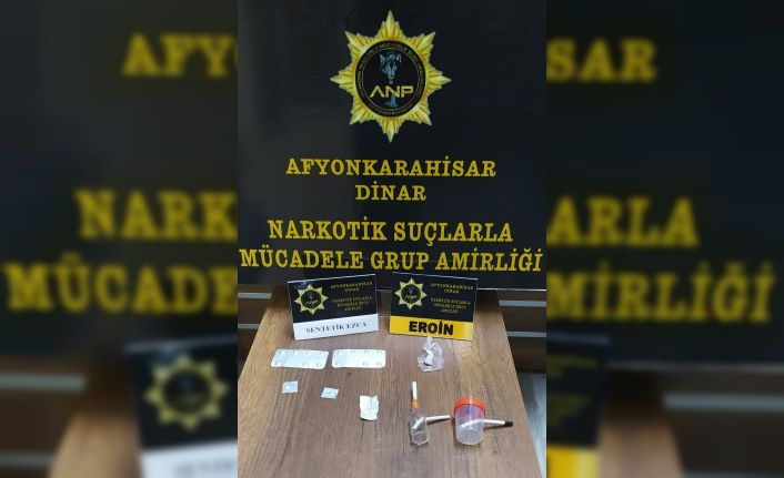 Dinar’da polisten uyuşturucu operasyonu