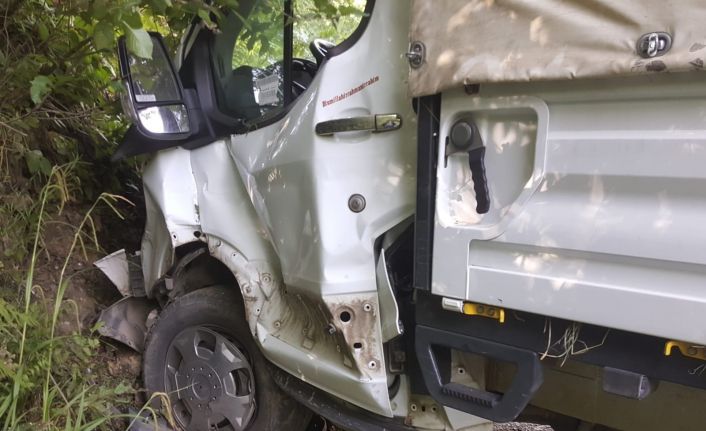 Freni boşalan kamyonet yol kenarına çarparak durabildi: 1 ölü, 1 yaralı
