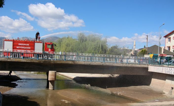 Kuruyan Oltu Çayı’ndaki balıklara nefes olabilmek için 12 ton su boşalttılar