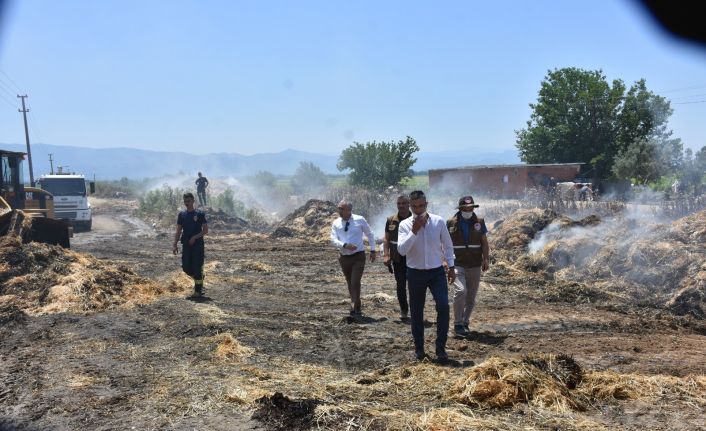 Manisa Tarım ve Ormancılık Müdürlüğünden yangın çıkan besi çiftliğine ziyaret