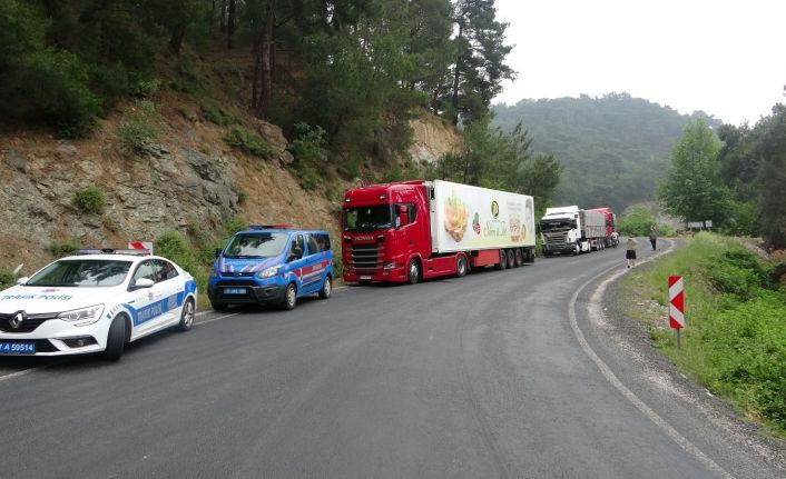 Şasisi kırılan TIR ulaşımı durdurdu, 11 saattir kapalı olan yolda 10 kilometrelik kuyruk oluştu