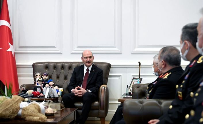 Bakan Soylu, Jandarma Genel Komutanı Orgeneral Çetin başkanlığındaki heyeti kabul etti