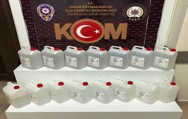 Didim’de 55 litre etil alkol ele geçirildi