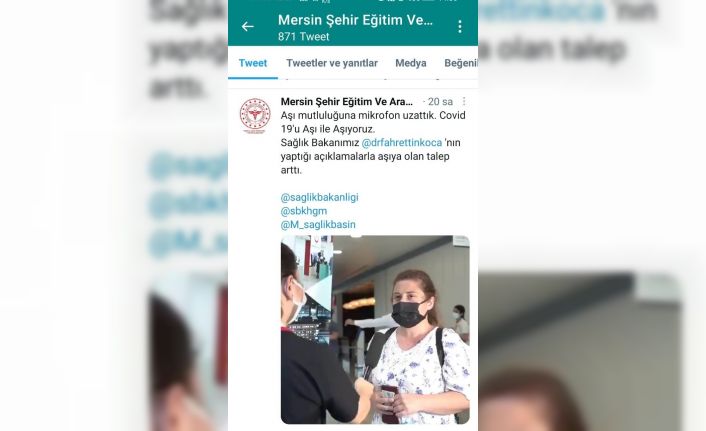 Mersin Şehir Eğitim ve Araştırma Hastanesi çalışanları aşı mutluluğuna mikrofon uzattı