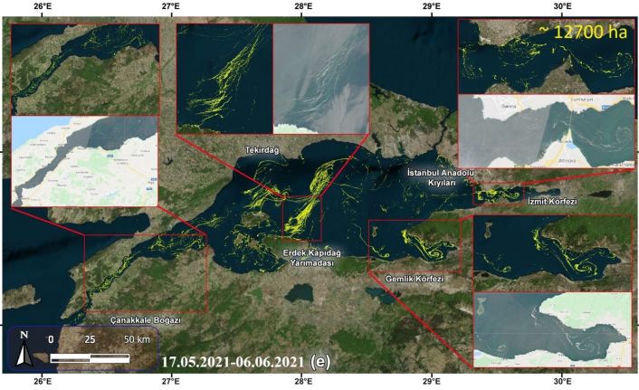Müsilajın yayılımını uydu üzerinden takip eden kod yazıldı