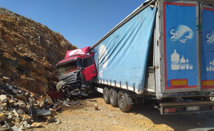 Tır şarampole uçtu, sürücü yaralandı