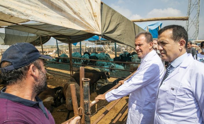 Başkan Seçer ve Başkan Özyiğit, kurban satış ve mobil kesim alanını inceledi