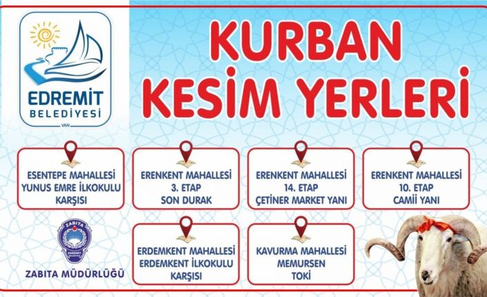 Edremit’te kurban kesim yerleri belirlendi