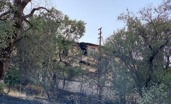 Elazığ’da çıkan yangında bir ev ve bahçeler zarar gördü