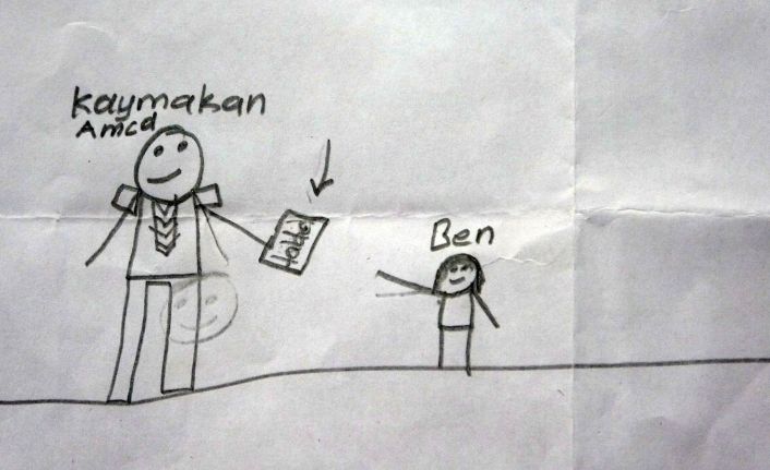 "Tablet hediye eden kaymakam" resmi çizen Nisanur’un hayali gerçekleşti