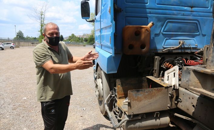 Tırının aküleri çalınmasın diye özel kapak yaptırdı, hırsızlar kapağı bile çaldı