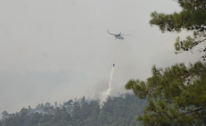 Köyceğiz yangınına 12 helikopter ve 2 uçak ile müdahale sürüyor