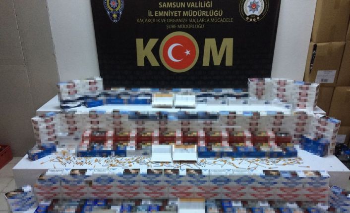 Samsun’da 46 bin 600 dal kaçak makaron ele geçirildi: 4 gözaltı