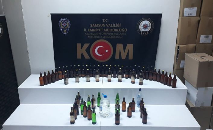Samsun’da sahte içki ele geçirildi