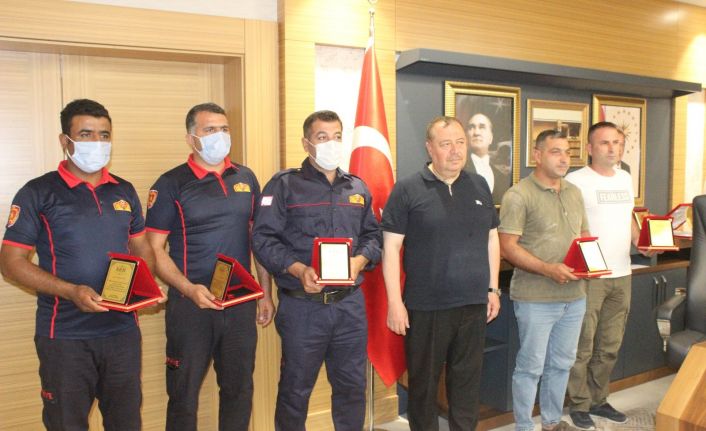 Yangın kahramanları ödüllendirildi
