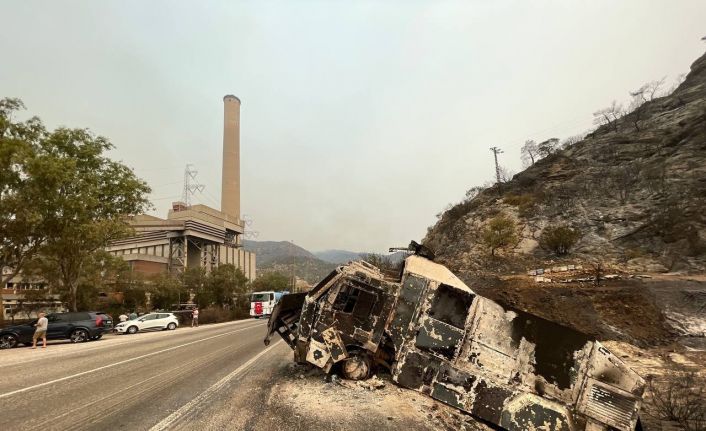 Yangından sonra Termik Santral bölgesi böyle görüntülendi